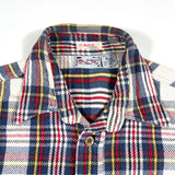 Vintage 80's Big Mac Navy Blue Plaid Heavy Flannel Button Down Shirt