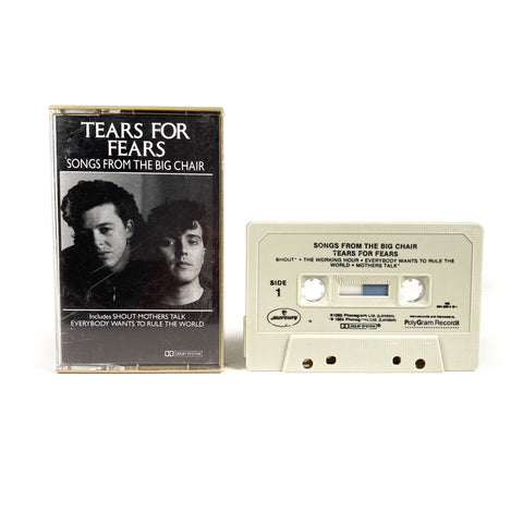 Vintage 80's Tears for Fears "Song From the Big Chair" Cassette Tape