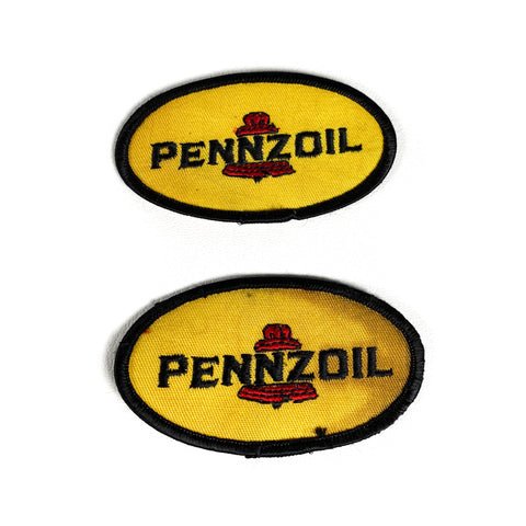 Vintage 70's Pennzoil Oil Racing Nascar Embroidered Patch Set