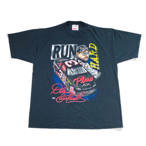 Vintage 90's Dale Earnhardt Run Hard Stop Fast Nascar T-Shirt