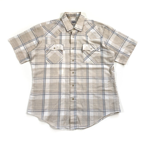 Vintage 80's Levis Plaid Button Down Pearl Snap Short Sleeve Shirt