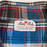 Vintage 80's King Kole Thick Flannel Blue Plaid Shirt - CobbleStore Vintage