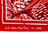 Vintage 80's Weathervane Pinecone Selvedge Fast Color Red Bandana