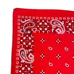 Vintage 80's Red Paisley Fast Color All Cotton Handkerchief Bandana