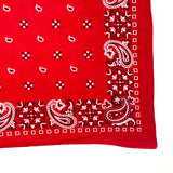 Vintage 80's Red Paisley Fast Color All Cotton Handkerchief Bandana
