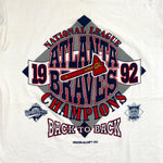 Vintage 1992 Atlanta Braves Back to Back Champs Worled Series MLB T-Shirt