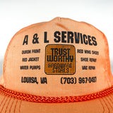 Vintage 80's Louisa VA Tool Store AL Services Red Wing Trust Worthy Hardware Hat