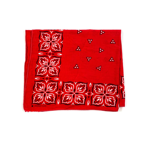 Vintage 80's Washfast Red Handkerchief Floral Bandana